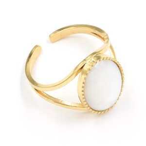 Bague ZAG Cornelia dorée & Nacre blanche