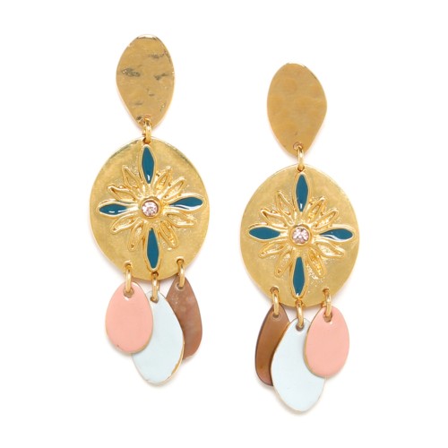 Boucles d'oreilles Franck Herval Eva pampilles émaillées