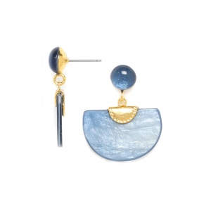 Boucles d'oreilles Franck Herval Gwen top boule bleu