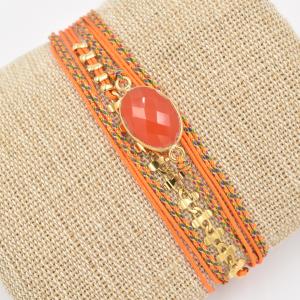 Bracelet By Garance Rita doré orange Agate orange