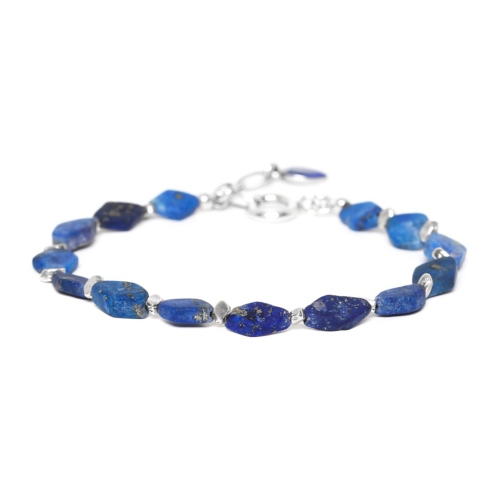 Bracelet Nature Bijoux Samarcande perles Lapis losange