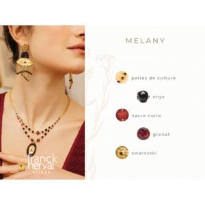 Boucles d'oreilles Franck Herval Melany chaine asymétrique