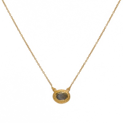 Collier LuckyTeam pendentif Labradorite ovale