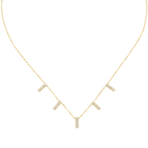 Collier ZAG Allen doré & Cristaux de Zirconium