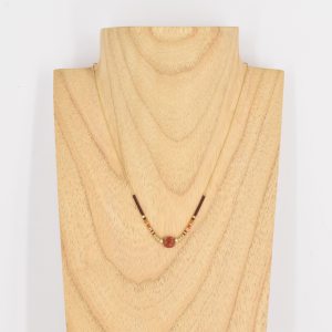 Collier ZAG Amaia doré Pierre Cornaline