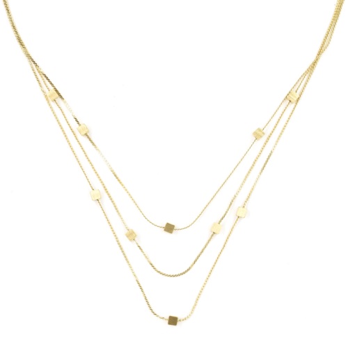 Collier ZAG Golden cube multirang doré 