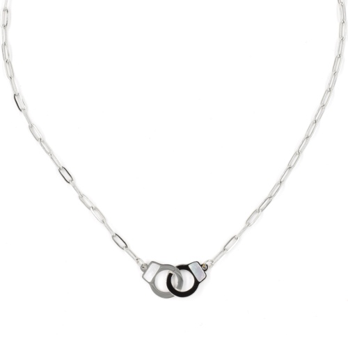 Collier ZAG Vanessa argenté Nacre blanche 