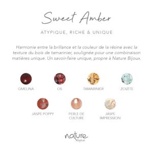 Sautoir Nature Bijoux Sweet Amber pendentif Tamarinier 